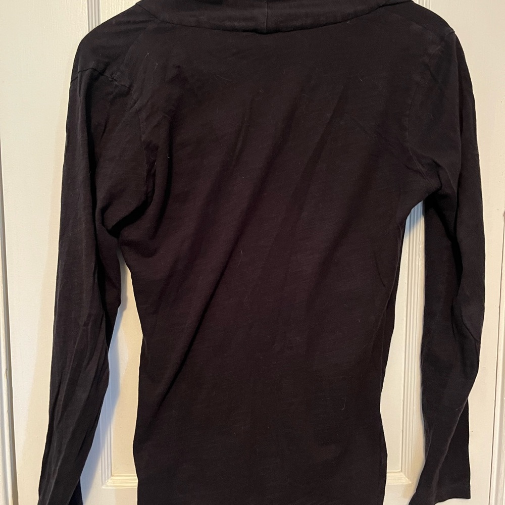 Black Crossover V Neck Shirt